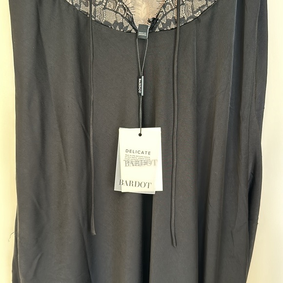 Bardot Black Lace Silky Slip Dress - Picture 13 of 16